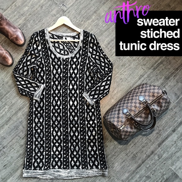 ⚡️FLASH SALE⚡️ Moth Anthropologie Sweater Stitched Tunic Dress - Picture 3 of 7